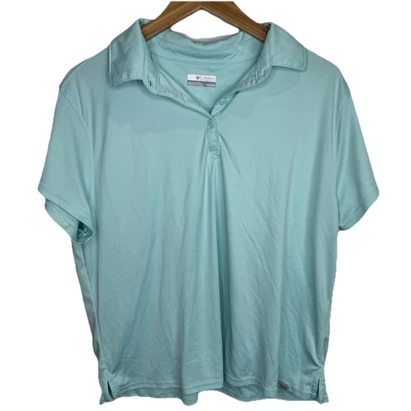 Columbia Tops - Columbia Performance Fishing Gear Women's Short Sleeve Teal Polo Shirt Size XXL